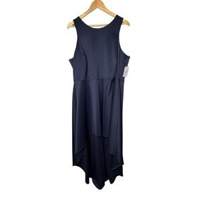 Jemma Women's Plus Size 3X Navy Blue Sleeveless Hi-Low Midi Dress Party NWT‎